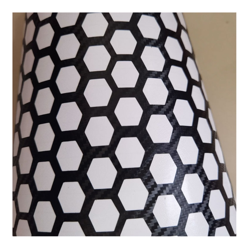 Miếng dán kiểu tổ ong dùng cho trang trí đèn đuôi xe hơi 48x30cm DIY tiện dụng