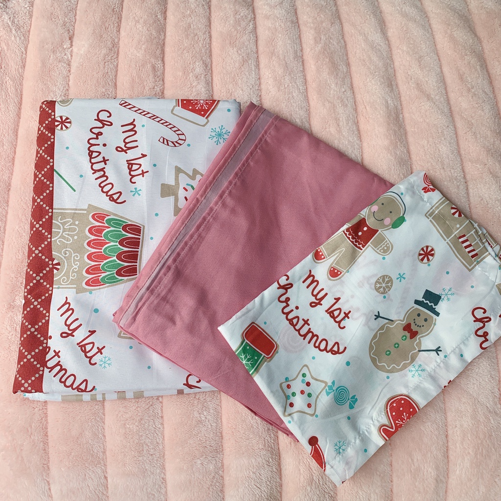 Bộ vỏ chăn ga gối cotton poly giáng sinh Lidaco decor phòng ngủ Noel