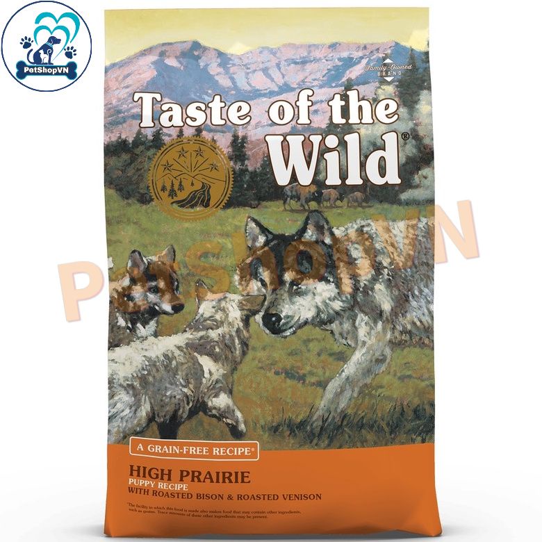 Thức Ăn Cho Chó Con Hạt TASTE OF THE WILD HIGH PRAIRIE PUPPY Bao 12Kg Vị Bò Rừng và Nai Nướng