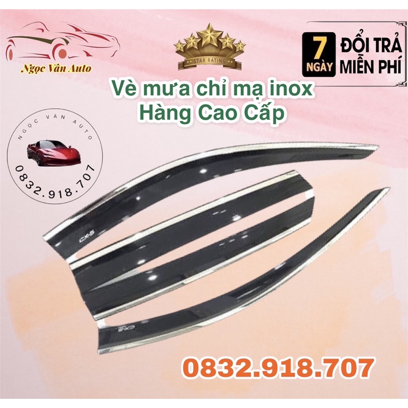 Vè mưa chỉ mạ CX5 2018 - 2021 hàng cao cấp ( chỉ viền inox )