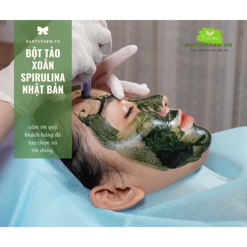 [ 300gr ] Bột tảo xoắn Spirulina nhật bản nguyên chất Organic - tảo vi kim spa