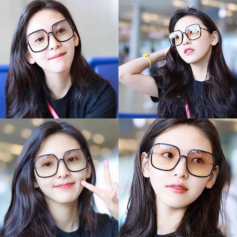 New Fashion Literary Personality Oversized Frame Flat Mirror Glasses Eyewear