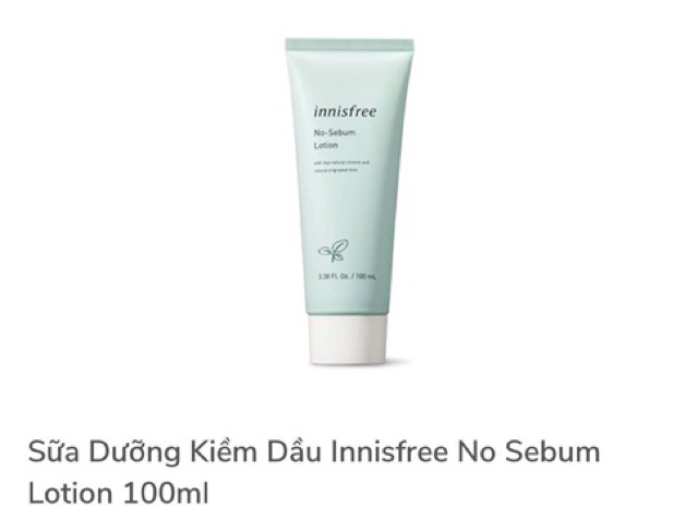 Sữa dưỡng kiềm dầu innisfree