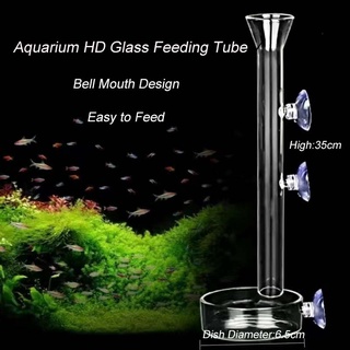 AQUARZOO Aquarium Feeding Tube Fish Feeder Tube Clear Acrylic Shrimp Feeding Tube and Suction Cups for Fish Tank Aquarium Shrimp Fish Dish