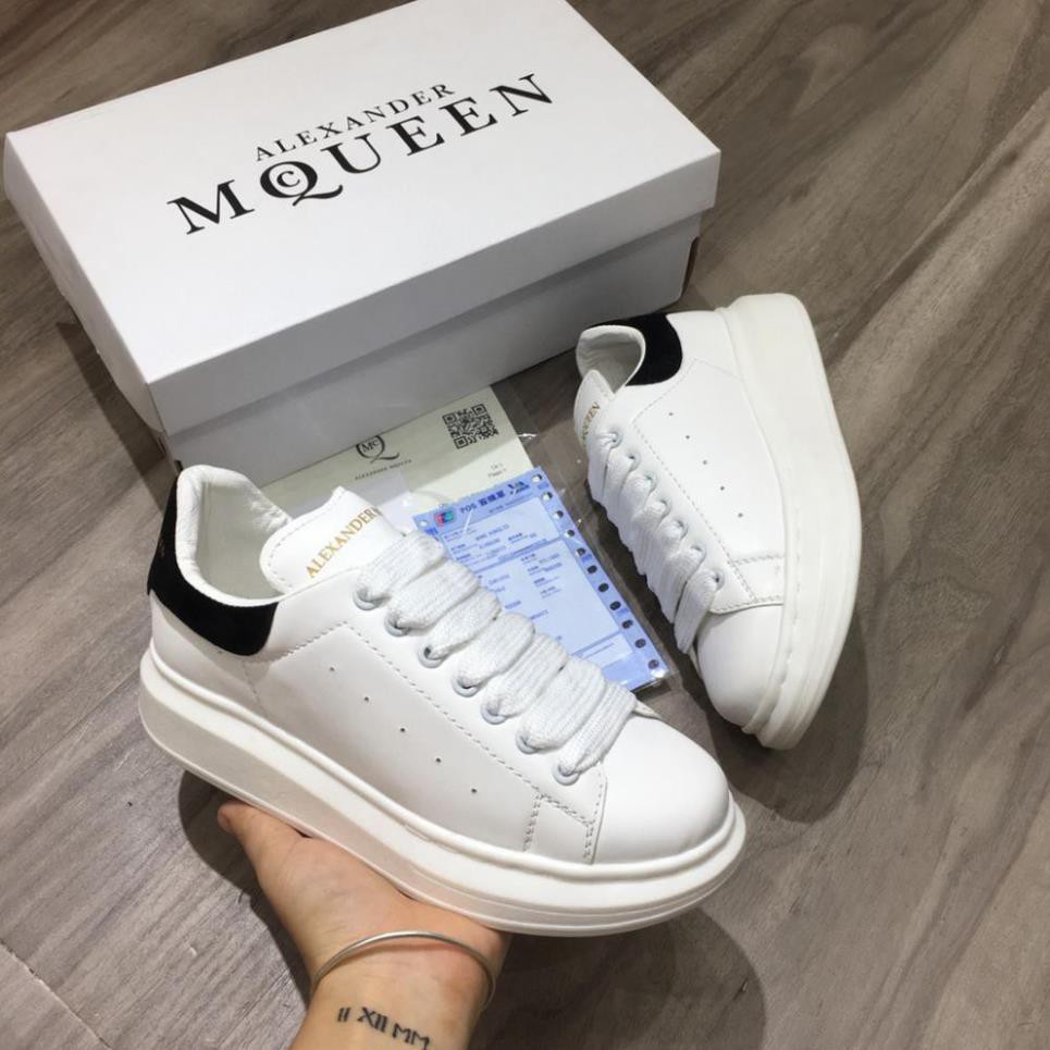 Giày thể thao sneaker mc queen gót đen độn đế nâng chiều cao nam nữ