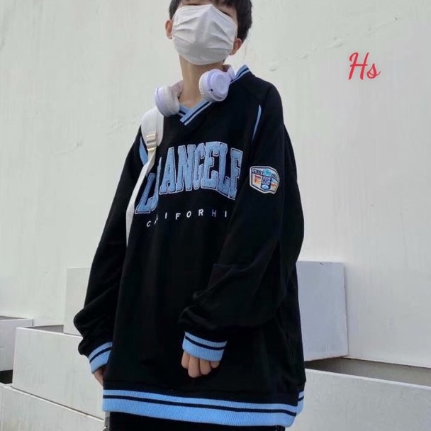 Áo Sweater LOS ANGELES Nam Nữ Unisex Form Rộng VIền Cổ Ulzzang