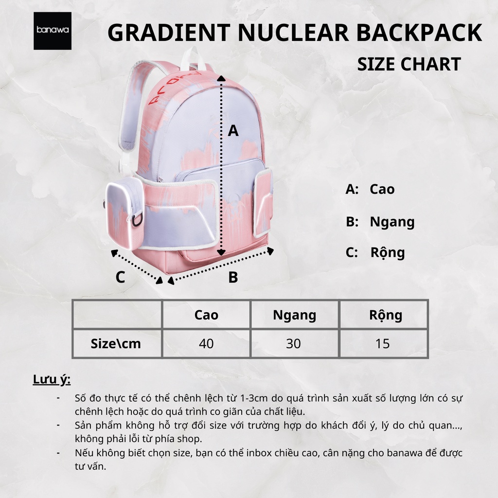 Balo đi học cặp sách thời trang Banawa có ngăn đựng laptop nam nữ unisex - Statement Backpack - Màu Nâu