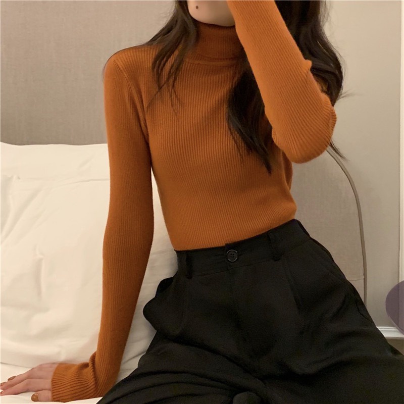 Áo len nữ cổ lọ LOZADO áo len dài tay lông cừu dày dặn hàng Quảng Châu - A556