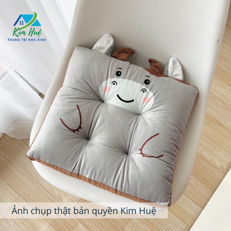 Đệm ngồi bệt THANH LÝ hình thú ngộ nghĩnh nệm ngồi bàn trà decor vải nhung êm ái