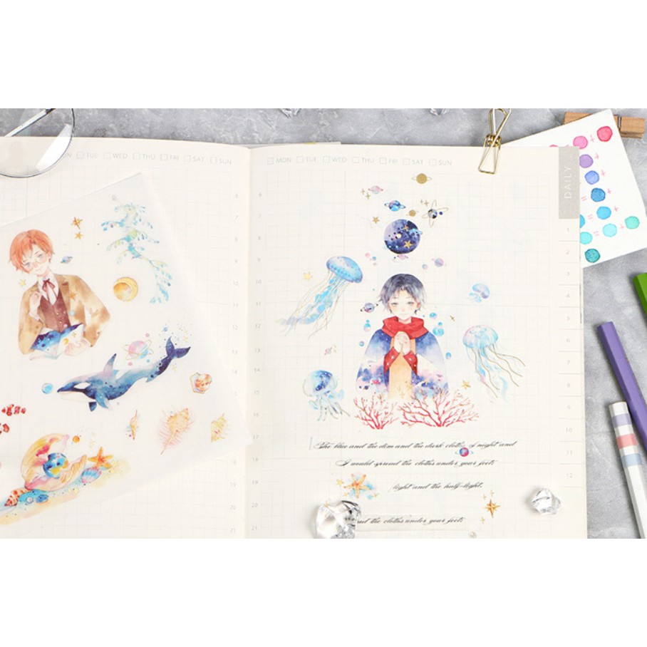 Sticker Stick me có ánh kim Chàng trai đại dương