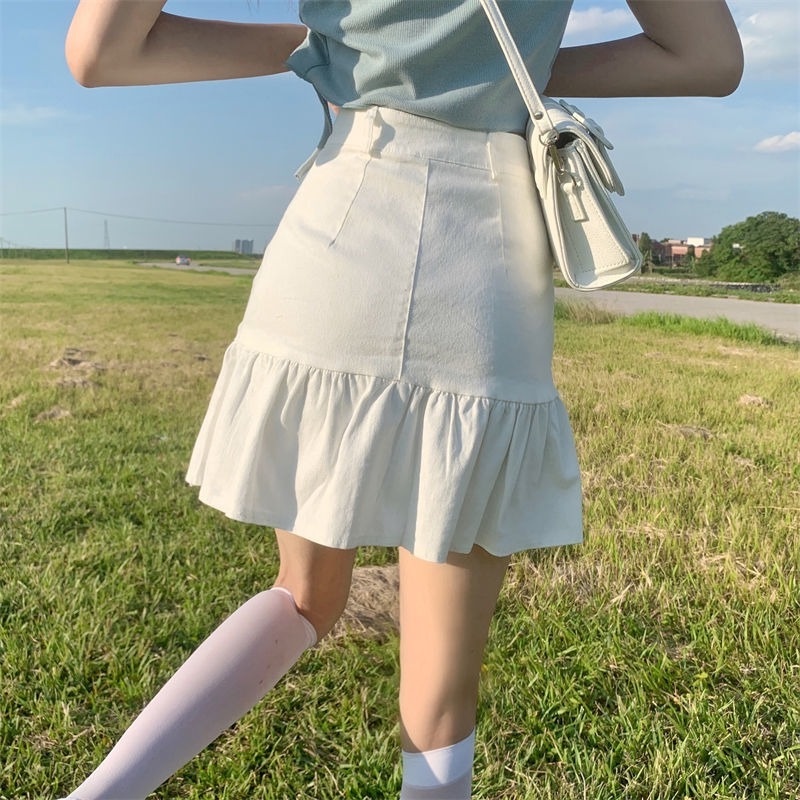 Chân váy chữ A lưng cao thời trang dành cho nữ