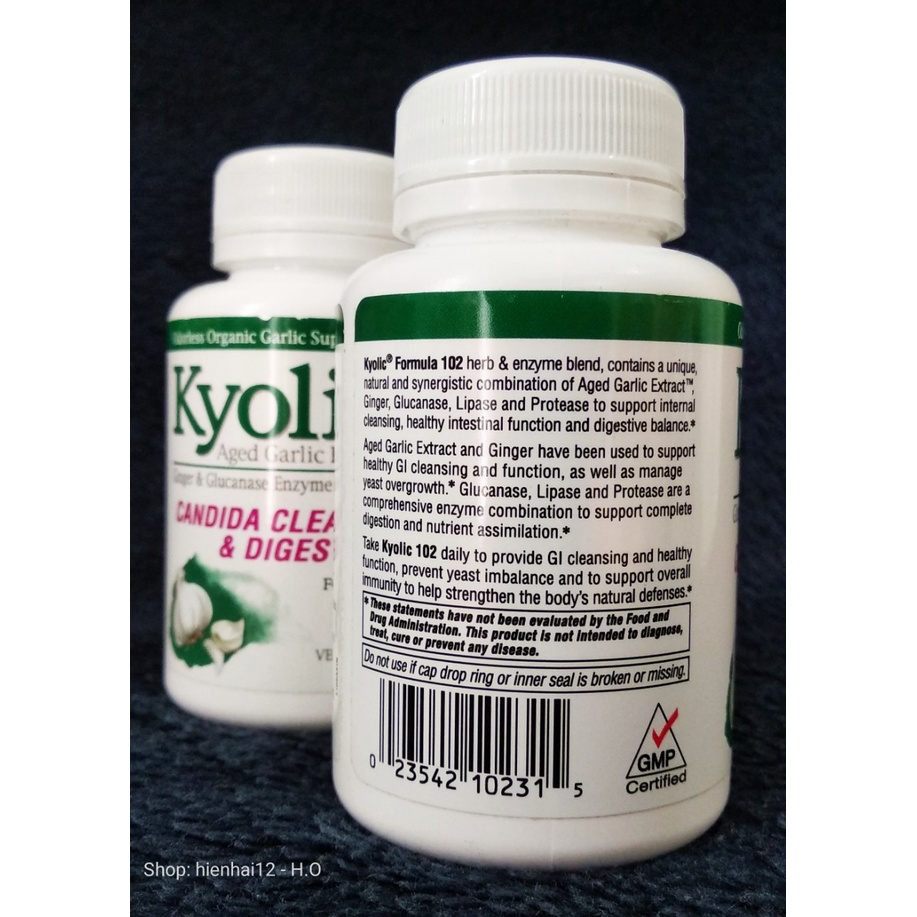 Hỗ trợ kiểm soát nấm Candida và tiêu hóa Kyolic Formula 102