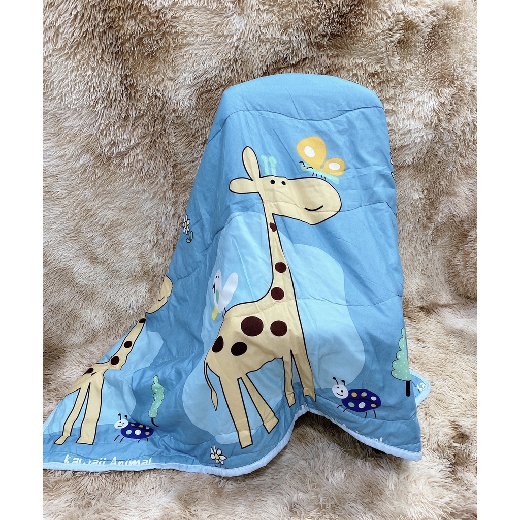 CHĂN COTTON TRẺ CON cho bé đi học nhẹ mềm hình siêu xinh kt 1mx1m4