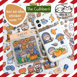 Set 20 Miếng Sticker Cute Dễ Thương Với Nhiều Chủ Đề Dùng Để Decor Trang Trí Học Tập The Cuthbert Shop