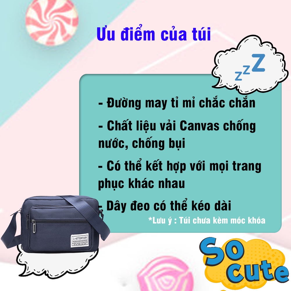 Túi Đeo Chéo Nam Đi Học, Túi Đeo Chéo Nữ Đi Chơi Chất Liệu Vải Canvas Có Khả Năng Chống Nước Hot Trend 2022 Arhi Shop