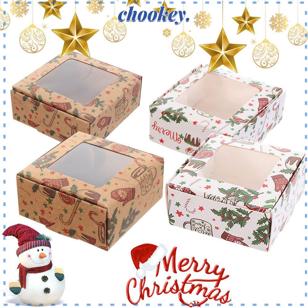 gifts box with window Marbling pattern paper christmas gifts package box candy wedding favors party supplies