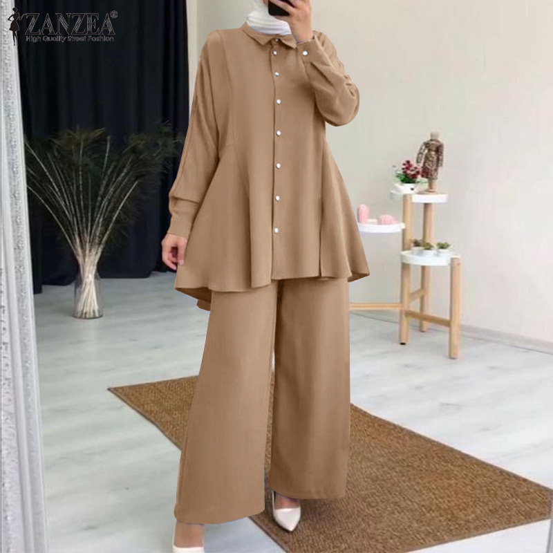 Zanzea Set Quần Dài Và Áo Thun Cộc Tay Thời Trang Nữ