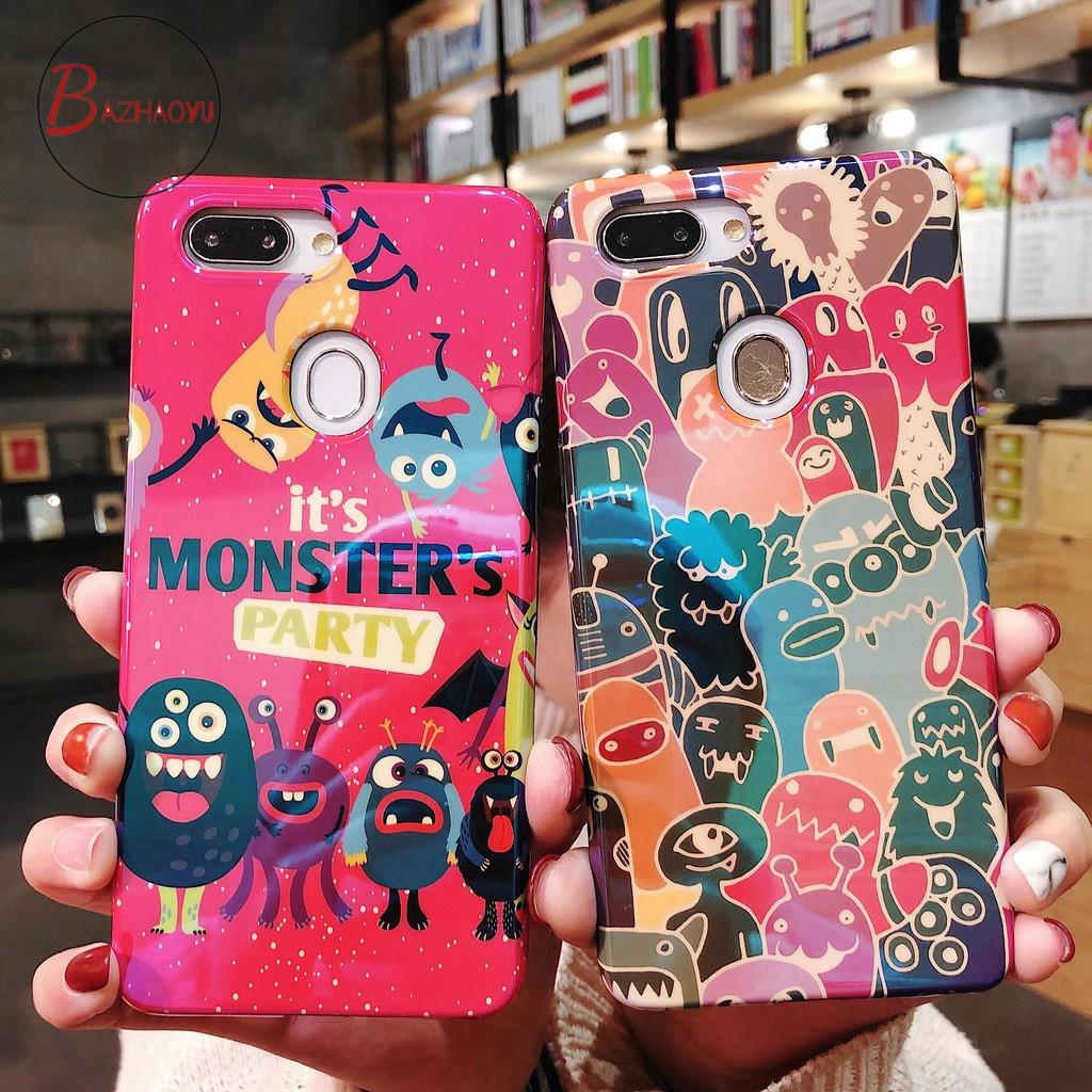 Ốp điện thoại tráng gương in hình Monster University cho OPPO F9 F11 A3 A3s A5 R15 R17 Pro R15X