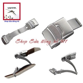 Khóa 2 lớp cho dây kim loại đồng hồ kiểu E. Màu Trắng bạc - Silver
