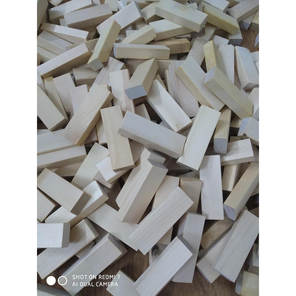 Bộ đồ chơi rút gỗ Jenga Montessori (Rút gỗ + xếp hình + Domino) tặng sách hướng dẫn chơi (1kg-55 thanh)