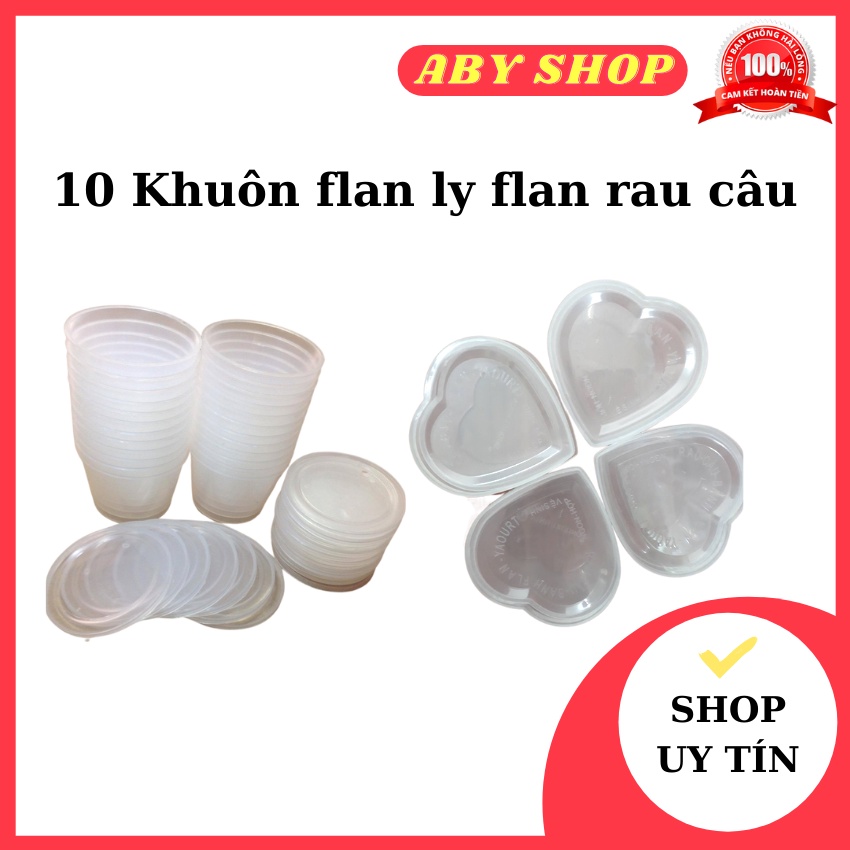 Khuôn flan ly flan rau câu pudding pancotta ⚡ GIÁ TỐT NHẤT ⚡ khuôn tròn tim thiết kê đẹp với độ bền cao - 10 cái