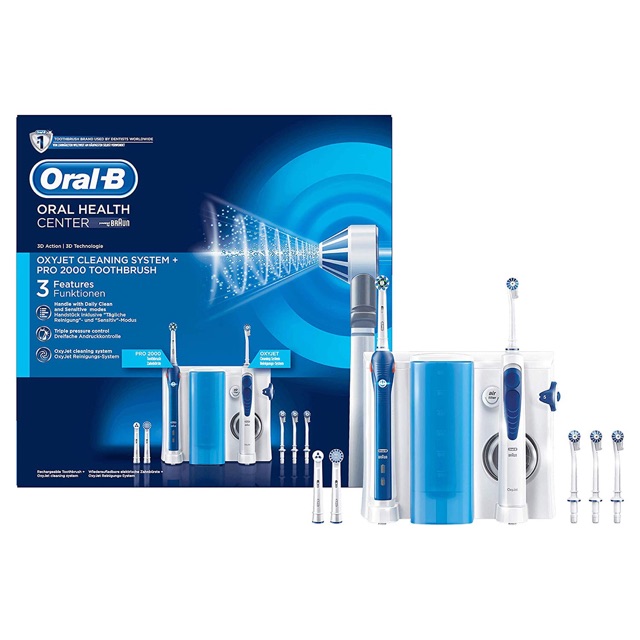 Hàng Đức - Bộ tích hợp Tăm nước Oral B Oxyjet và Bàn chải đánh răng điện Oral B Pro 2000, Smart 5000