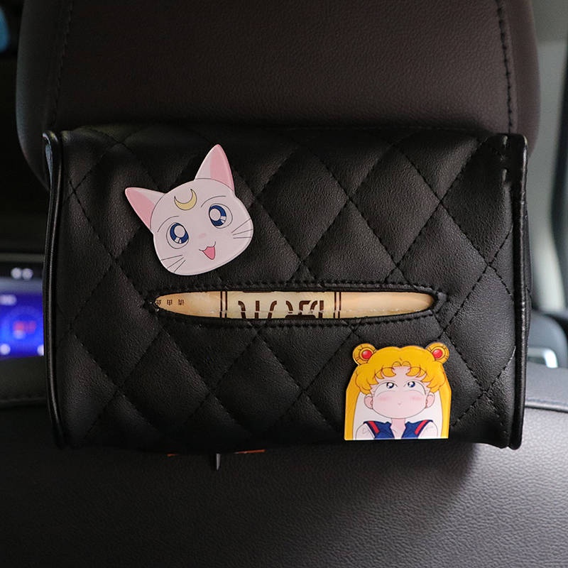 Hộp khăn giấy gắn tấm che nắng sau ghế ô tô dễ thương sáng tạo W968