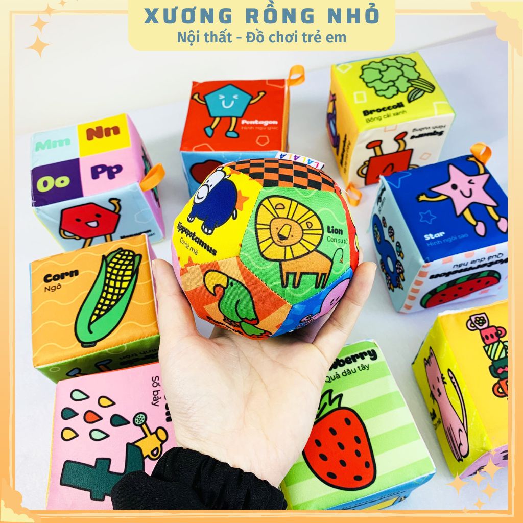 Bộ 9 Đồ Chơi Hình Khối Xúc Xắc Cho Bé Vừa Chơi Vừa Học
