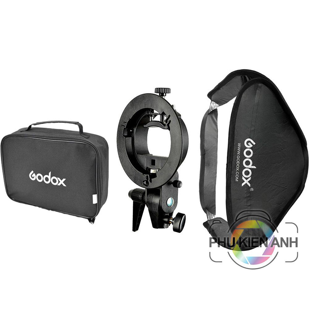 Softbox flash godox 60x60 và 80×80 đa dụng kèm ngàm, ngàm Bowen + grip tổ ong.