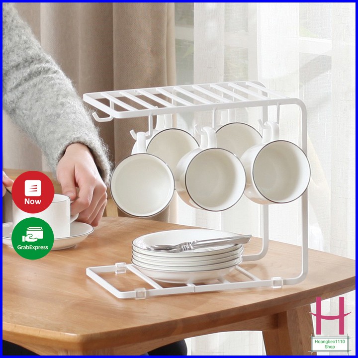 Giá treo cốc chén tách 6 móc cao cấp phong cách châu Âu