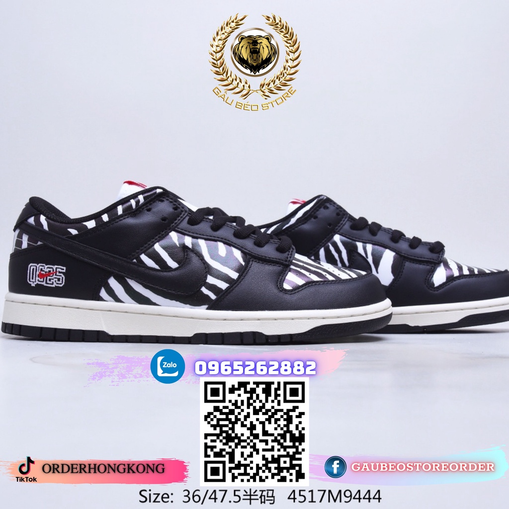 DM3510-001 M9444 Nhận Order Hỗ Trợ Free Ship Giày 1:1 Sneaker ***Quartersnacks x Nike SB Dunk Low “Zebra”