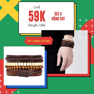 Bộ 4 vòng tay nam handmade