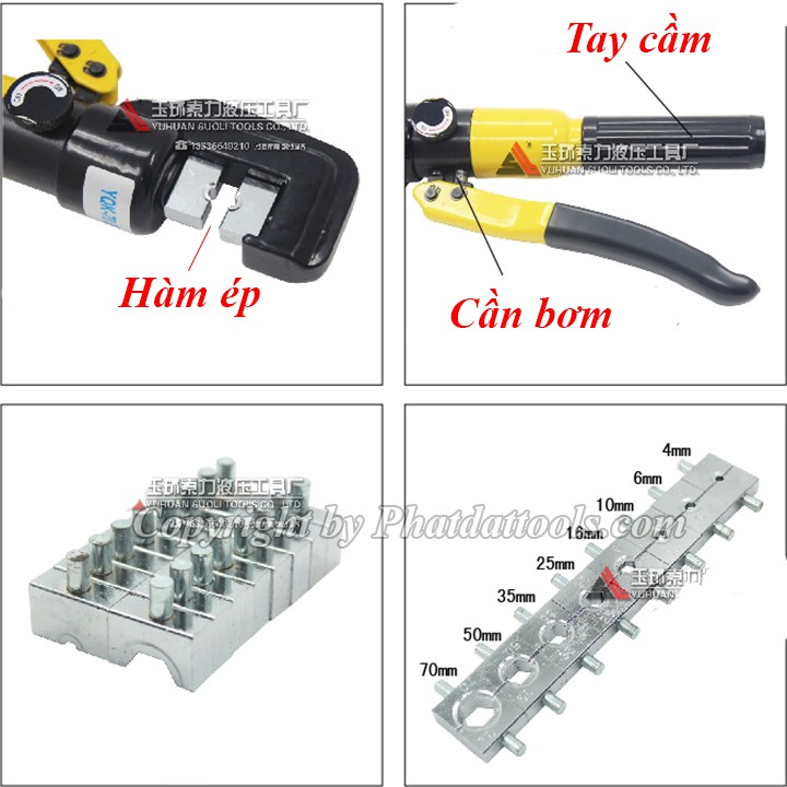 Kìm Bấm Cos Thủy Lực YQK70 Cao Cấp-Kìm Ép Cos Thủy Lực YQK70