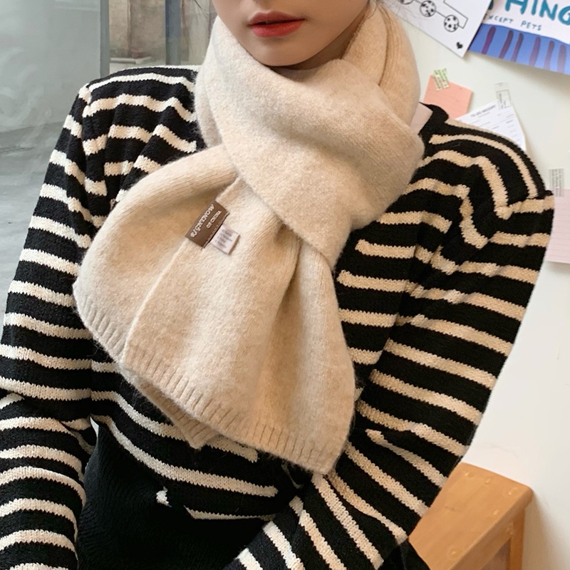 Khăn choàng MG STUDIO len cashmere ấm áp màu trơn đẹp mắt