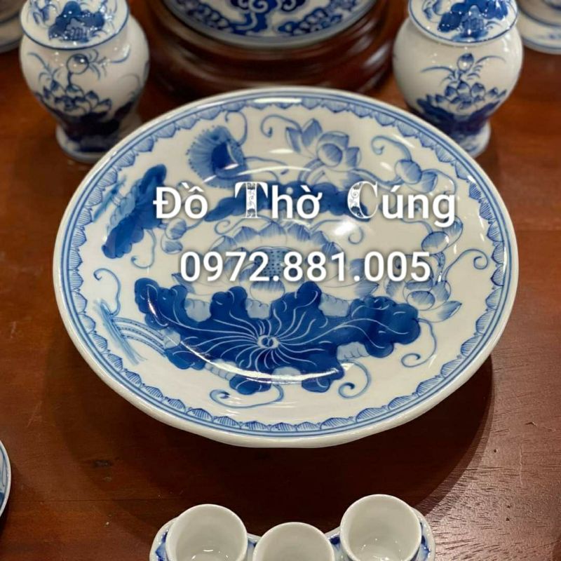 Bộ đồ thờ Hoa Sen - hàng Vẽ Tay cao cấp
