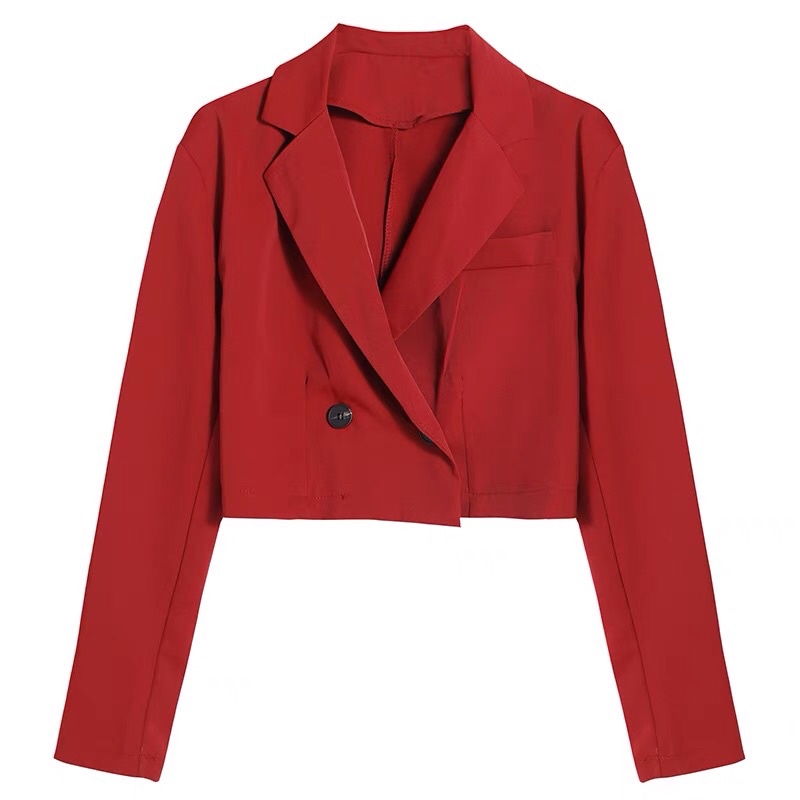 Áo khoác vest croptop dài tay mỏng dáng trendy