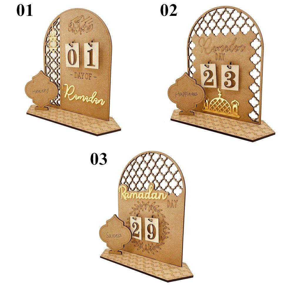 MUVAKO Lịch Đếm Ngược Ngày Hồi Giáo Bằng Gỗ