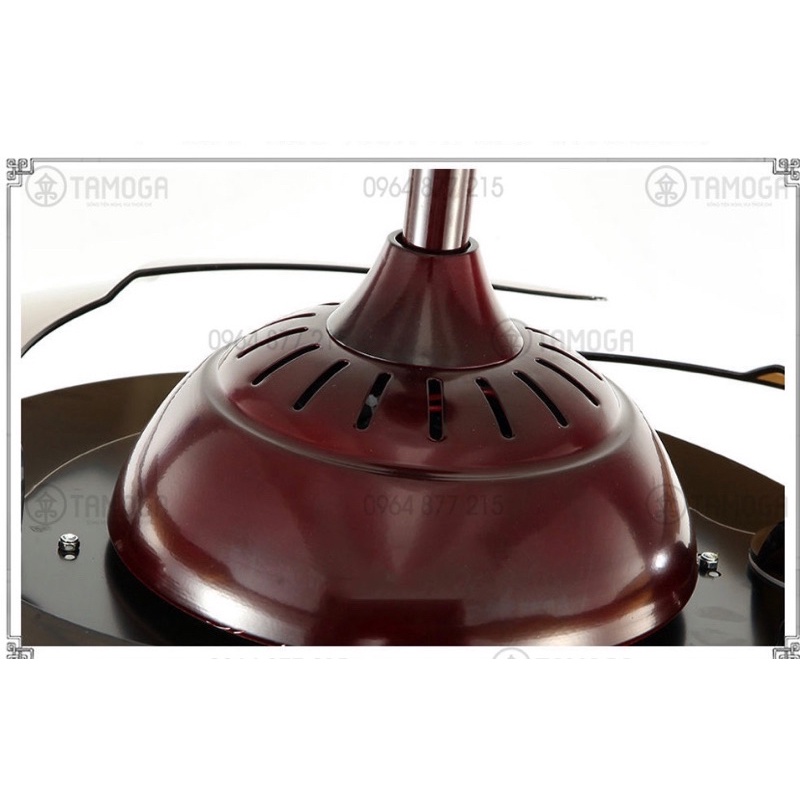 Quạt có đèn, quạt cánh gỗ trang trí phòng khách HAPOVA TACOR 8026 + Tặng kèm khiển