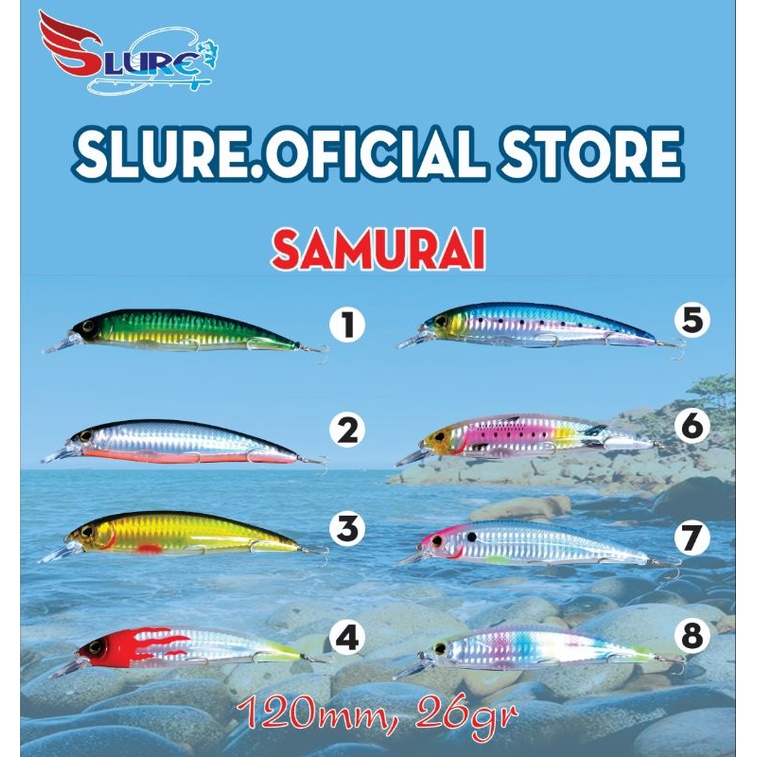 Mồi giả, mồi lure ghềnh, Samurai 26g chính hãng, Slure, câu cá Hồng, cá Nhồng, cá Bè , cá mú...