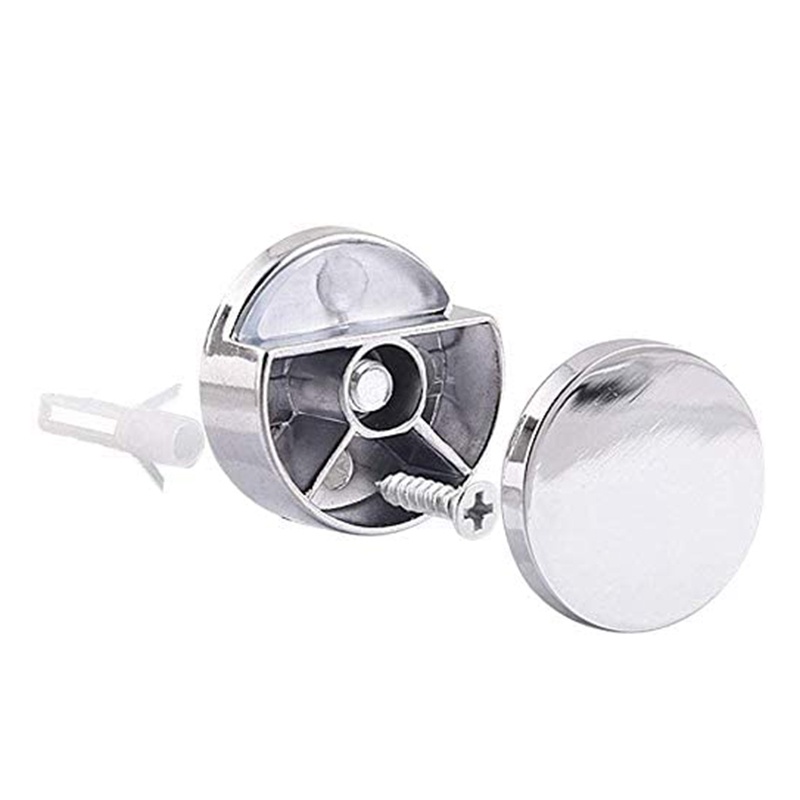 Bộ kẹp gương 8 chiếc Giá đỡ gương Kẹp hợp kim kẽm Giá đỡ gương cho tường Lắp cố định cho gương dày 3-5mm