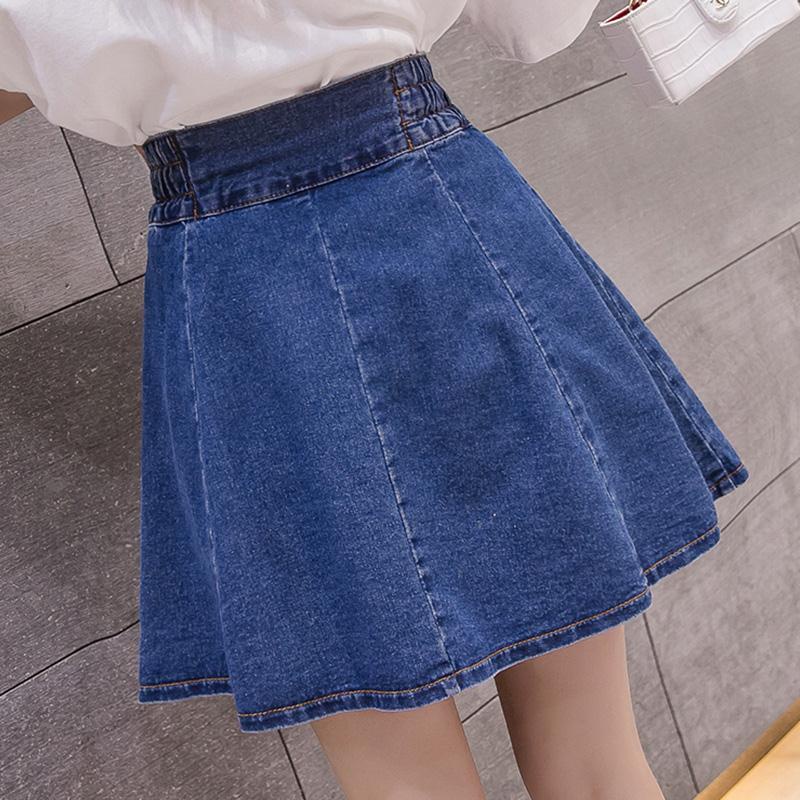 Chân Váy Denim Chữ A Lưng Cao Thời Trang Dành Cho Nữ