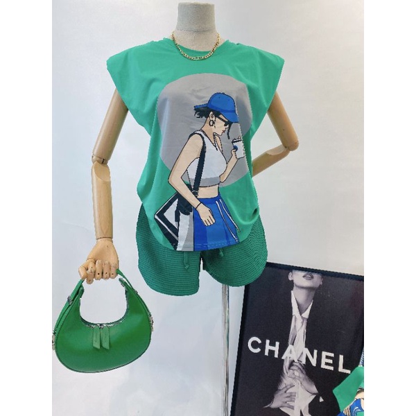 Áo Thun Nữ Cao Cấp Nhung Boutique, Áo Độn Vai Sang Chảnh, Thun  Cotton 100% Siêu Mịn Mát