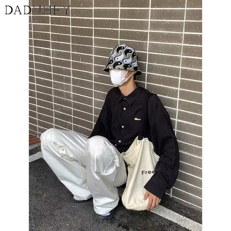 DaDuHey Men's and Women's American Street Retro Easy Matching Wide Leg Bella Style Tooling Dungarees Pants