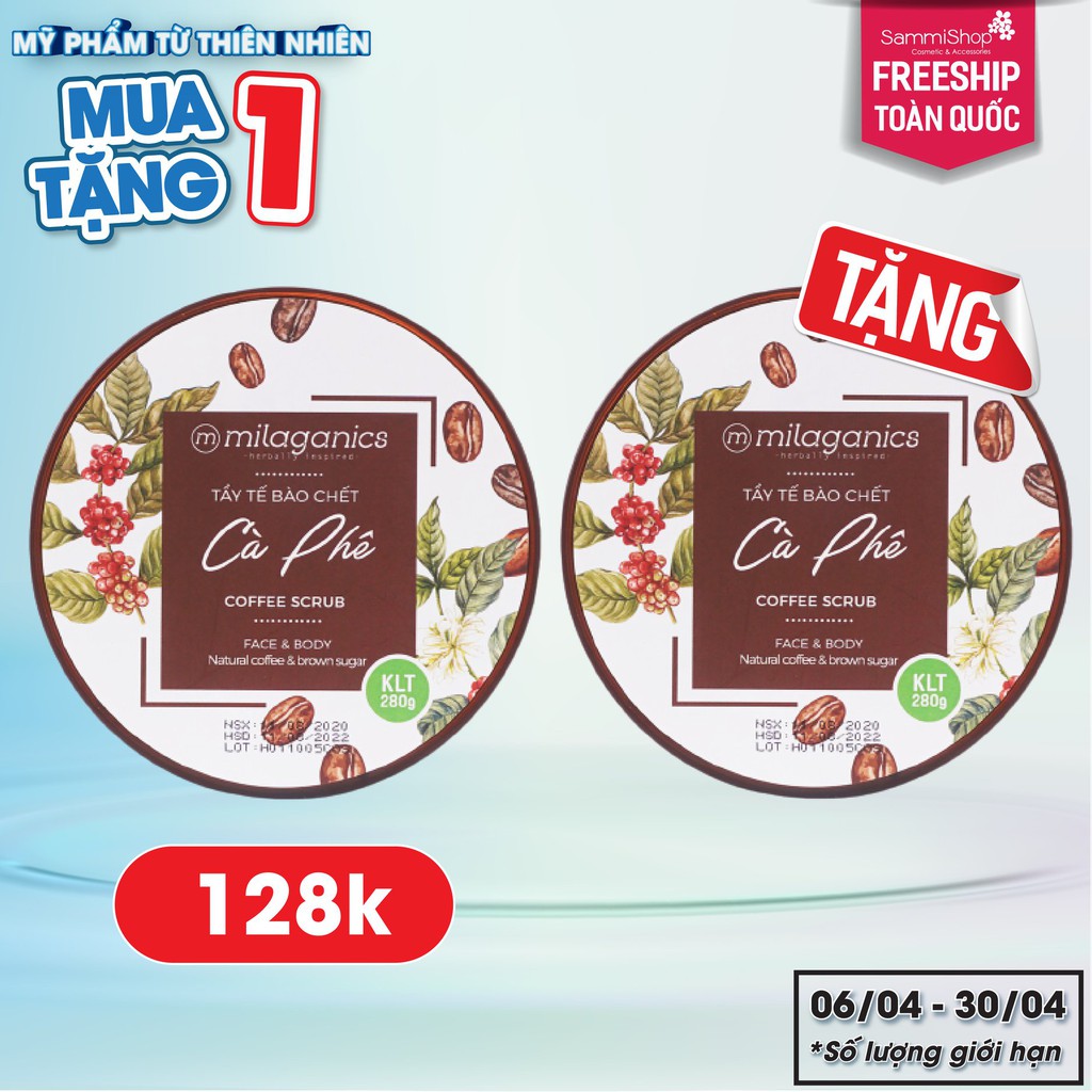 Tẩy tế bào chết body Cà phê Milaganics 280g