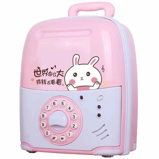 Con Heo Đất ATM Đồ Chơi Tiết Kiệm T.ien Cho Bé Hình Thỏ Con Đáng Yêu Màu Hồng