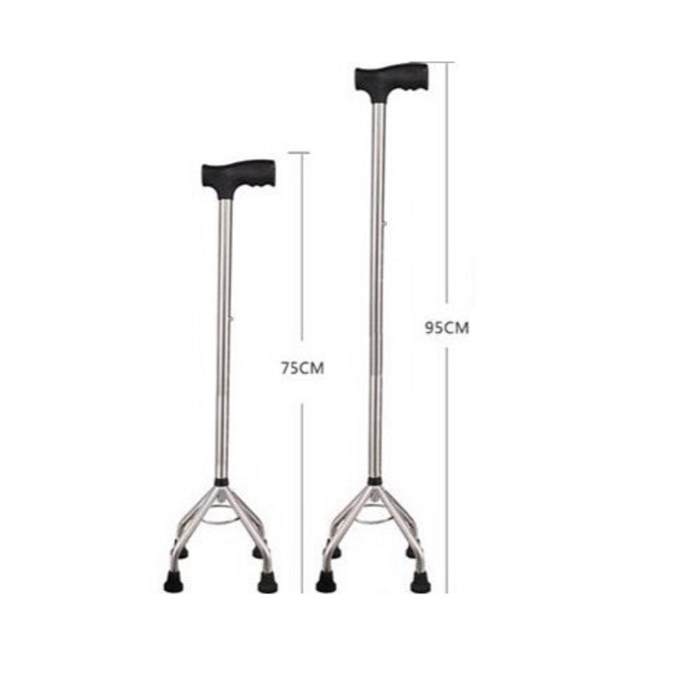 Cây Chống Gậy Cho Người Già, Gậy Chống inox 3,4 chân Lucass Nâng Được Chiều Cao