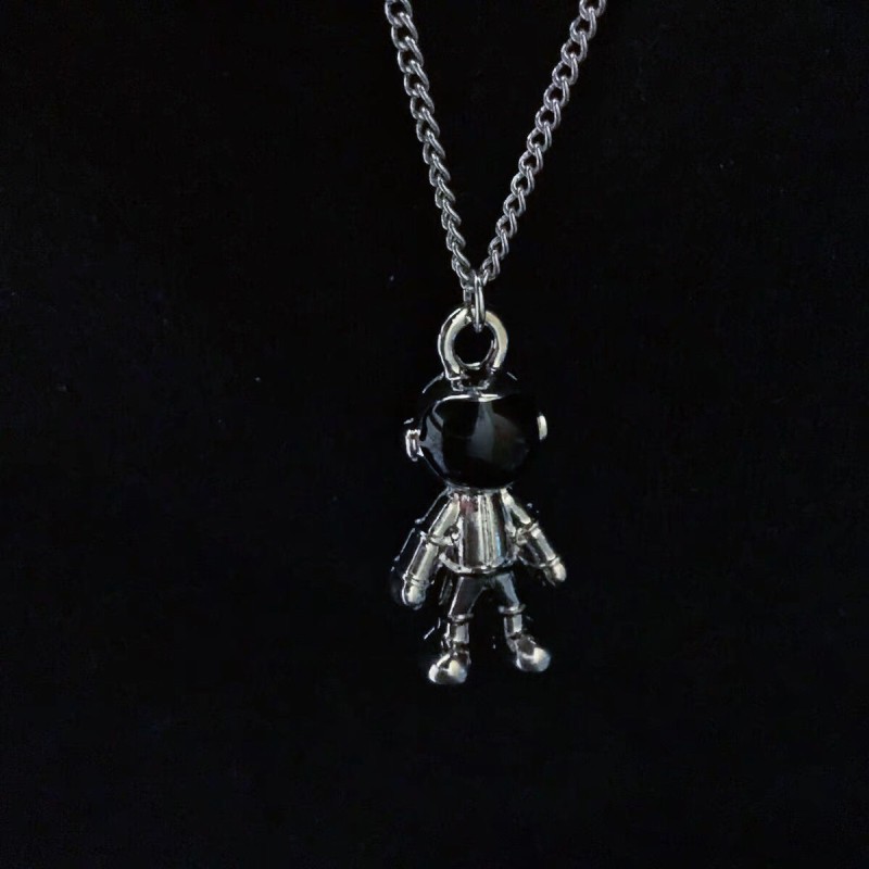 Dây Chuyền Bằng Thép Titan Thời Trang 1239500Dây Chuyền Mặt Phi Hành Gia Phong Cách Hiphop Hàn Quốc