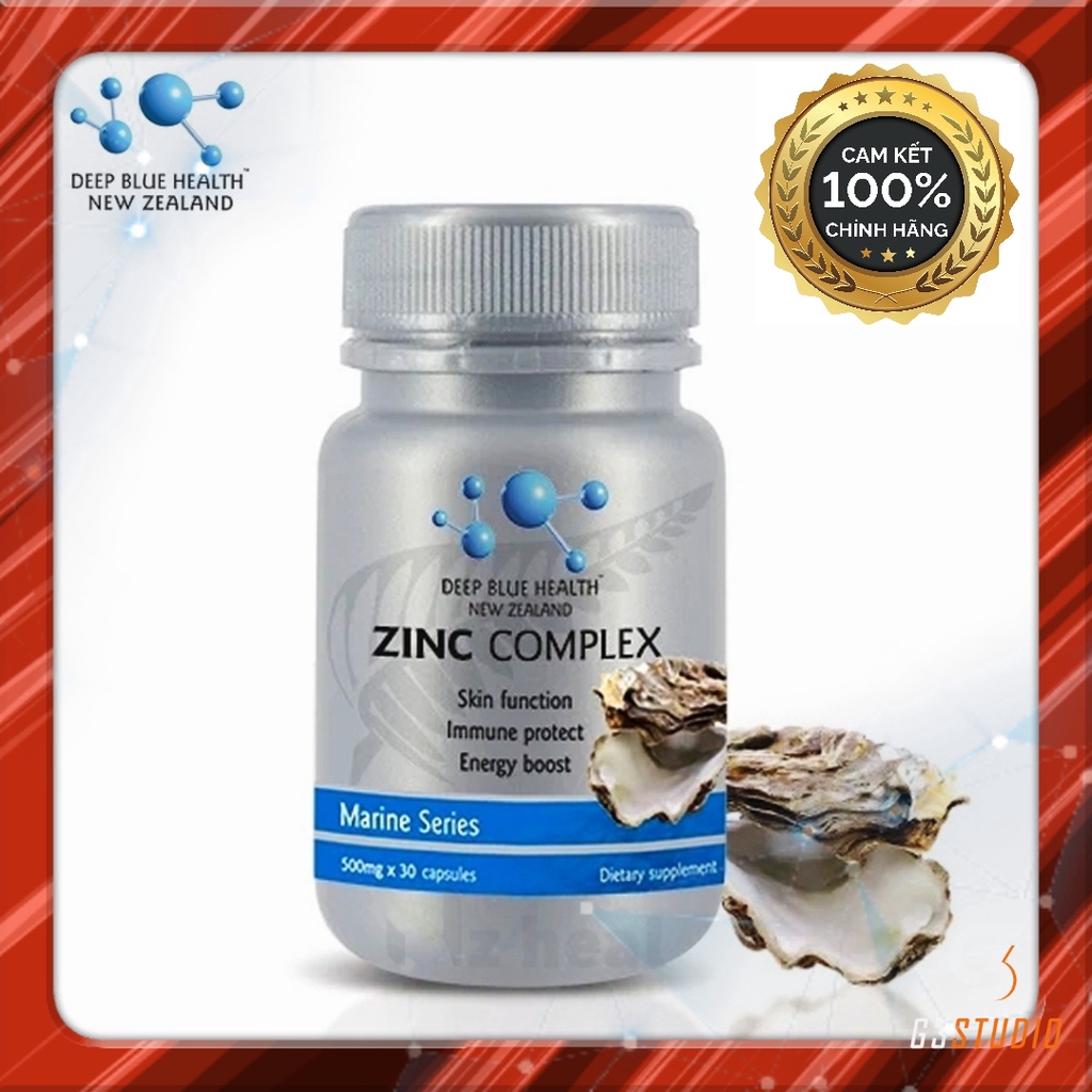 Viên uống kẽm Deep Blue Health ZinC Complex tăng cường đề kháng, giảm mụn, điều hòa nội tiết hộp 60 viên