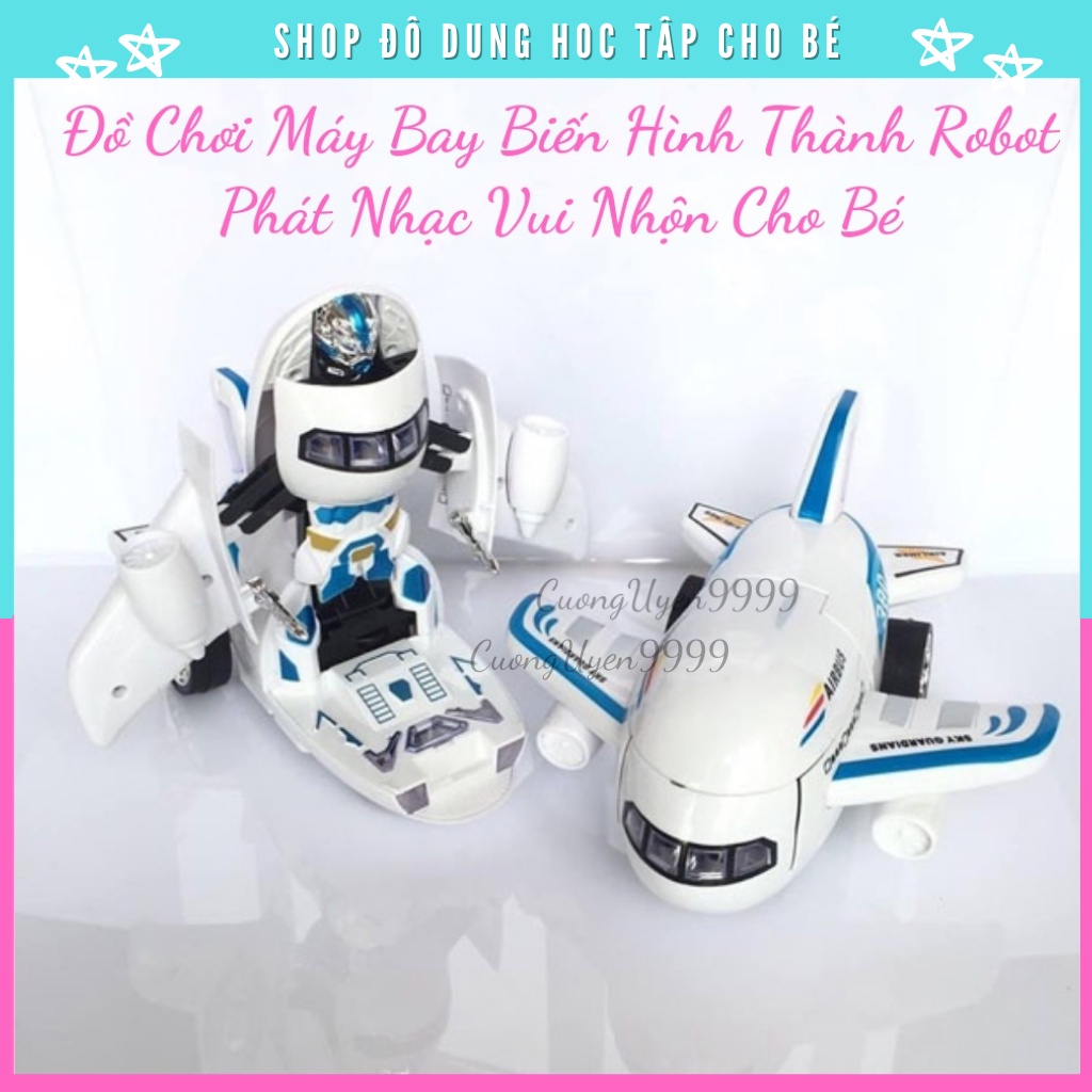 Đồ Chơi Máy Bay Biến Hình Thành Robot Phát Nhạc Vui Nhộn Cho Bé