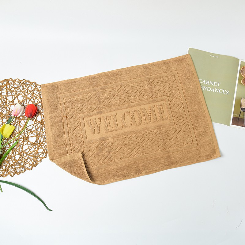 Thảm chùi chân cotton dệt chữ Welcome Dolhome, thảm lau sàn dày bền mềm mại chống trơn trượt - 20078WC